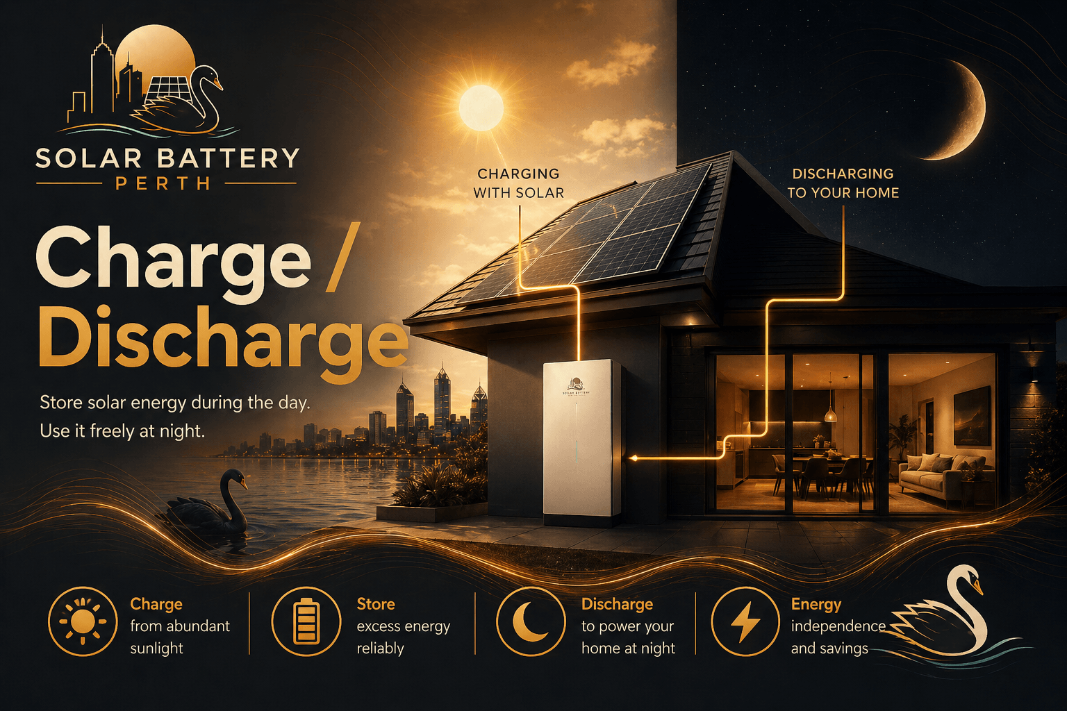 Battery charge during day, discharge at night